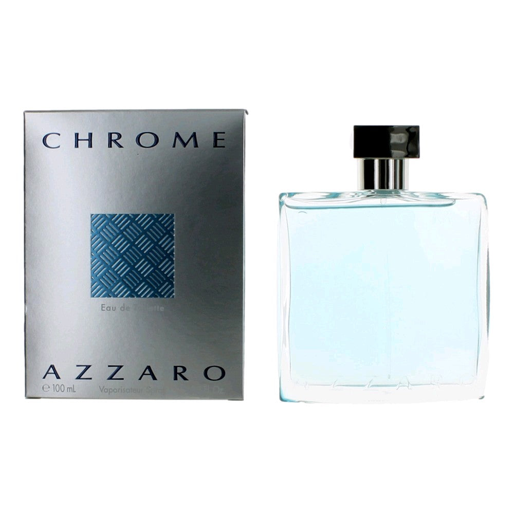 Bottle of Chrome by Azzaro, 3.4 oz Eau De Toilette Spray for Men